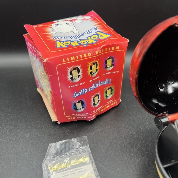 pokemon gold plated trading cards Burger King Pok mon 23K Set of 6 in Red Boxes Toys 1999 Pokmon 23K Gold Plated